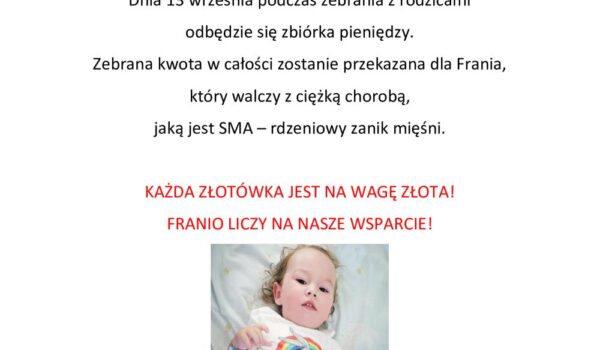 informacja o zbiórce pieniędzy